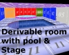 Derivable room with pool