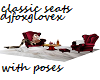 classic seats with poses