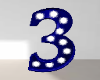 Blue Number 3/Three Sign