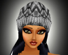 Silver knit hat blk hair