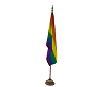 STanding gay pride flag