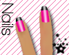 [Hot pink& blk tip nail]