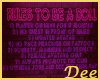 Rules to be a Doll