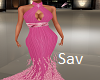 Pink Feather Gown