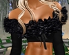 Black Fur Crop Top