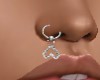 SILVER HEART NOSE RING