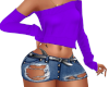 Purple with Jean Shorts