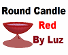 Candle Round Red