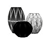 Black & silver trio vase