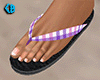 Pink Purple Flip Flops F