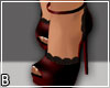 Red Black Open Toe