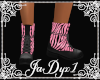 Pink Zebra Ankle Boots