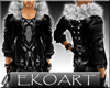 [E] Lace & leather coat