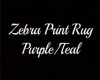 Purple/Teal Zebra Rug