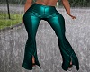 Green Leather Flares