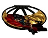 Blk/Red Satin Chaise