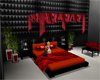 Canopy Draped Bed in Red