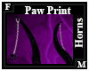 Purple Paw Print Horns