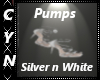 Silver n White Pumps