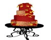 Red & Gold Wedding Cake