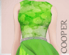 !A green leaves dress