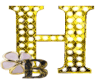 B♛|Gold Sign Letter H
