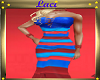 ~L~LaceUp Red Blue Dress