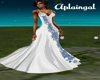 White/Blue Wedding Dress