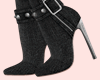 E* Black Wool Boots