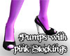 Bk Pumps/Pk Stockings