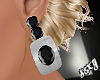 (X)silver&black earrings
