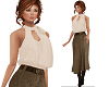 TF* Belted Brown Skirt