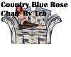 Country Blue Rose Chair
