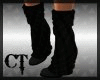 Black Flat Knitted Boots