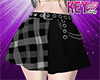 K- Black Plaid Skirt