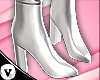 (V) White Long Boots/B07