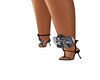 Denim Flower Heels Gray