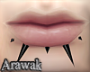 ak | below lip spikes M