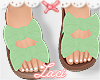 ﾟ✧ green bow sandals