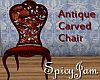Antique Carved Chair Red