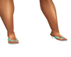 Teal Hawiian Sandals
