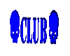 Blue Skull Club Sign 3D