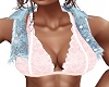 WORN JEAN VEST PINK