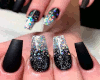 Black Ombre Dia Nails