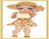 GIRLS BROWN FLOWER DRESS