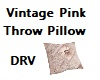 Vintge Pink Throw Pillow