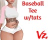 Baseball T w/Tats Pink G