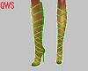 Green Strappy Boots