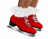 FUR  ICE SKATES *RED*