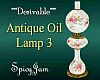Antique Oil Lamp 3 Wht